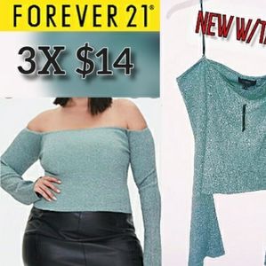 Glittery Off The Shoulder Top